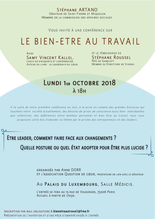Invitation conference bien être au travail 1 er Octobre (1)