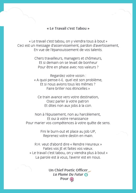 poeme tabou travail
